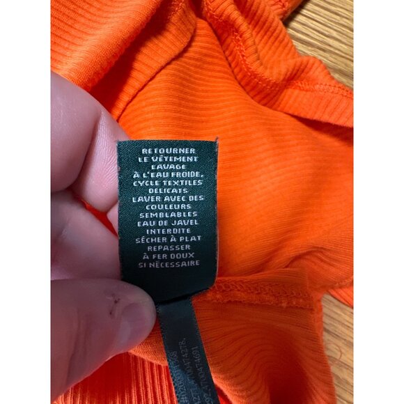 Lauren Ralph Lauren Womens Orange Ribbed Long Sleeve Half-Zip Top M - Picture 8 of 10